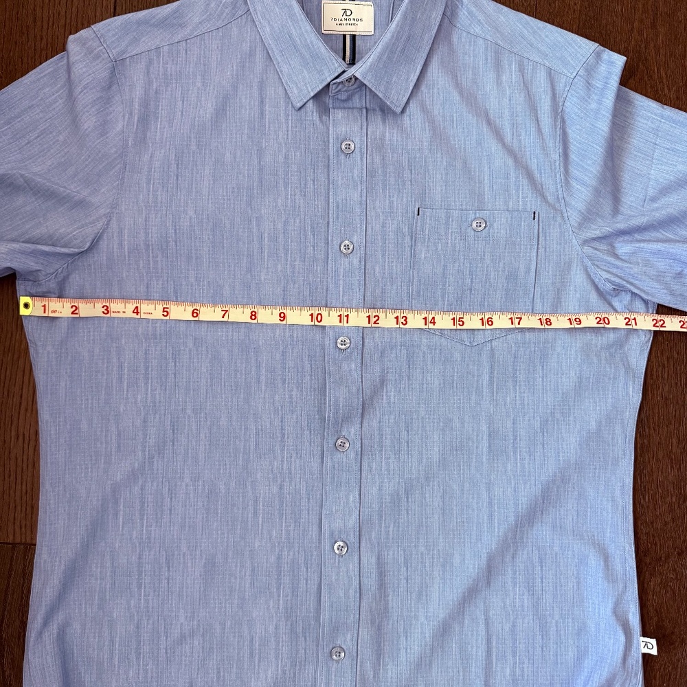 7 Diamonds “Pisco” 4-Way Stretch Woven Shirt - Men’s Medium - Light Blue - Picture 2 of 6